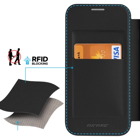 Dux Ducis Skin X Pro Hülle für Samsung S24+ mit Magnetring und Klappe – Schwarz