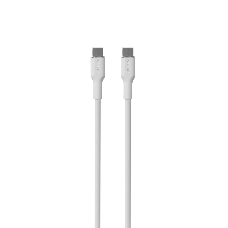 PURO ICON Soft Cable – Kabel USB-C do USB-C 1.5 m (White)