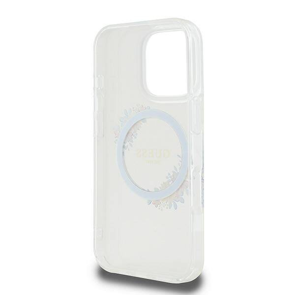 Original Case IPHONE 16 PRO Guess Hardcase IML Flowers Wreath MagSafe (GUHMP16LHFWFCT) transparent