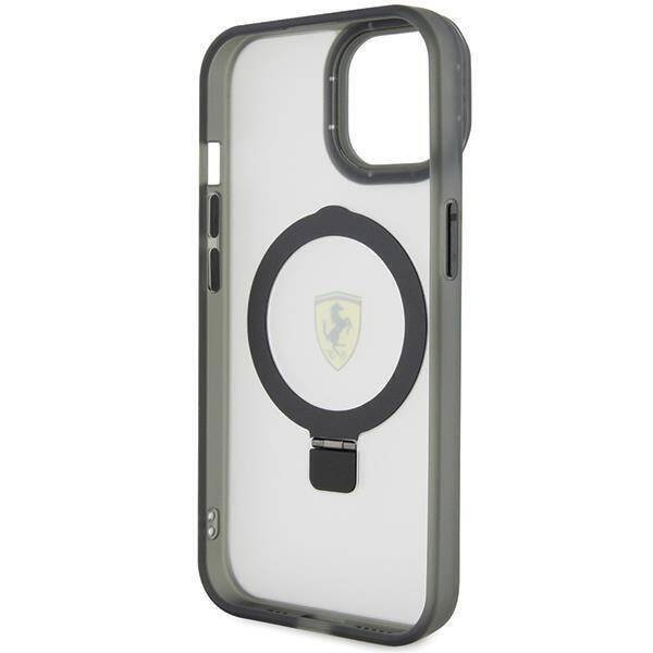 Ferrari FEHMP15SUSCAH iPhone 15 6,1&quot; transparentes Hardcase Ring Stand 2023 Collection MagSafe