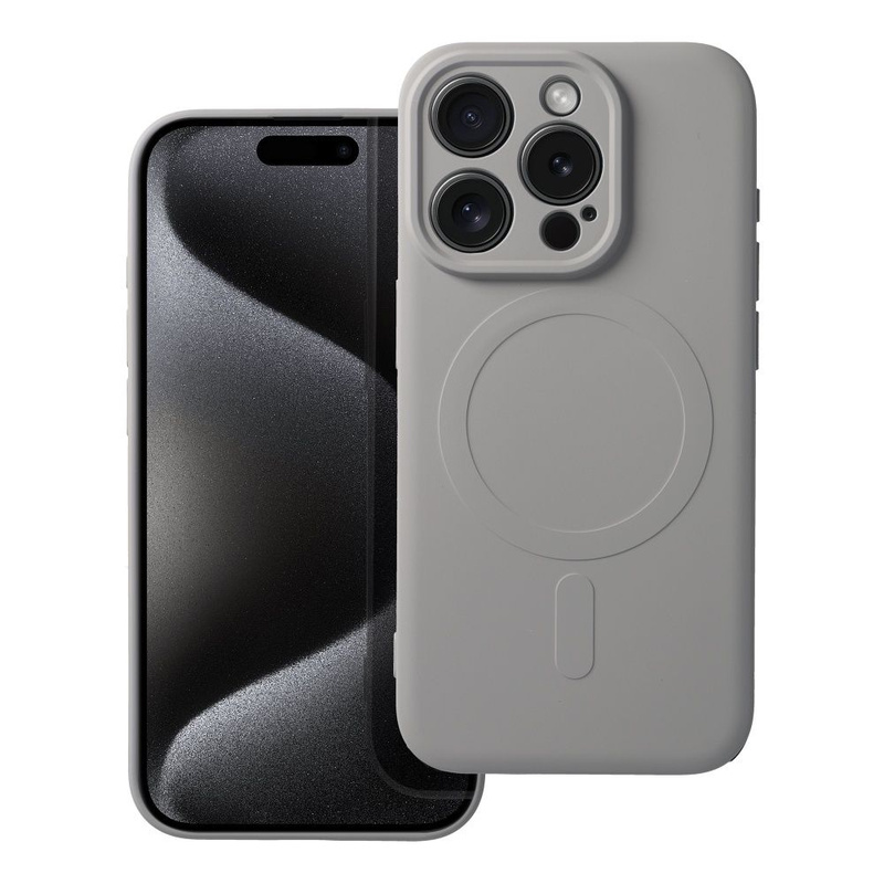 Futerał Silicone Mag Cover kompatybilny z MagSafe do IPHONE 15 PRO tytanowy szary