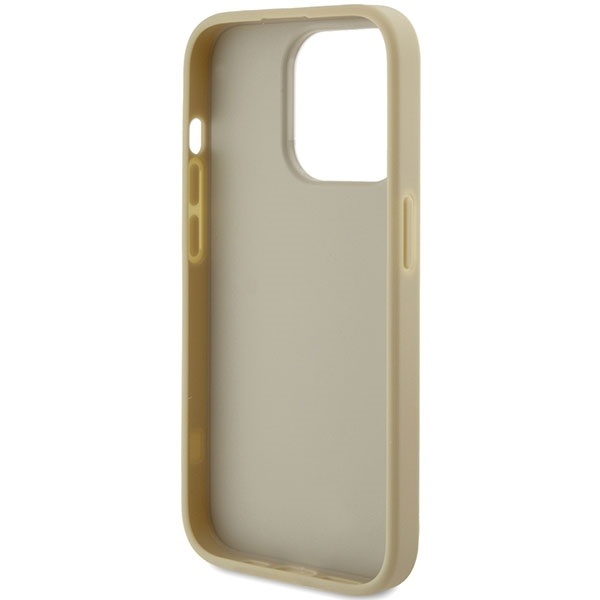 Guess Glitter Script Big 4G Hülle für iPhone 15 Pro – Gold