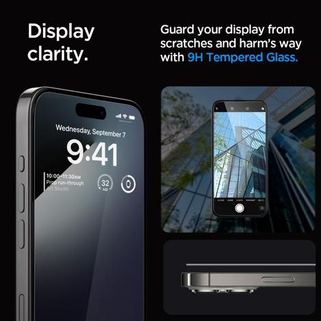 SZKŁO HARTOWANE SPIGEN GLAS.TR ”EZ FIT” FC IPHONE 15 PRO MAX BLACK