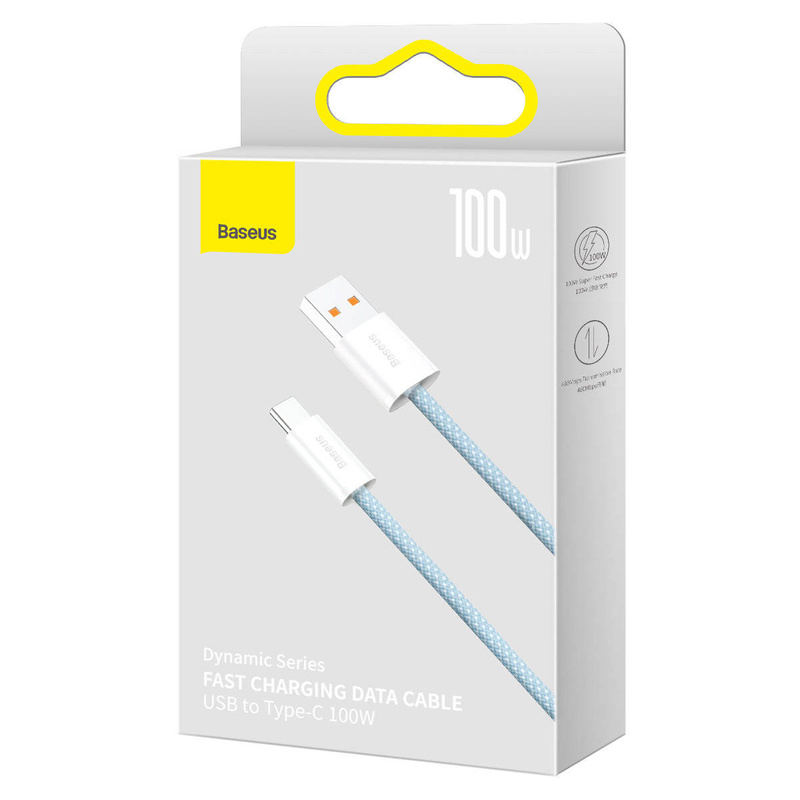 Baseus Dynamic Series kabel USB - USB Typ C 100W 2m niebieski (CALD000703)