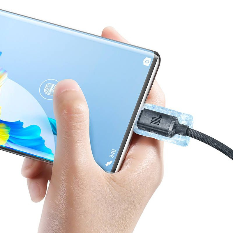 Baseus Crystal Shine Series Fast Charging Data Cable USB to Type-C 100W 1.2m Black