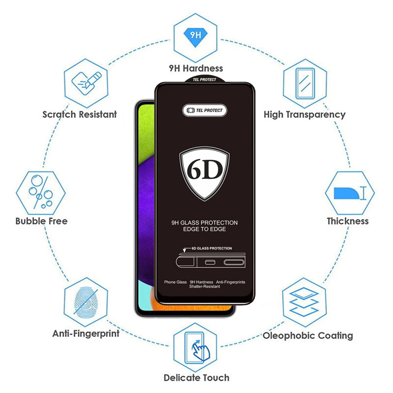 Hartowane szkło Full Glue 6D do REALME GT2 PRO 5G CZARNE