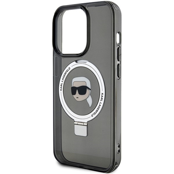 Karl Lagerfeld KLHMP15XHMRSKHK iPhone 15 Pro Max 6,7" schwarz/schwarz Hardcase Ring Stand Karl Head MagSafe