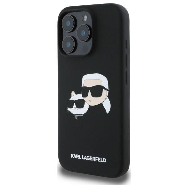 Karl Lagerfeld KLHMP16LSKCHPPLK iPhone 16 Pro czarny/black HC MagSafe Sil Double Heads Print