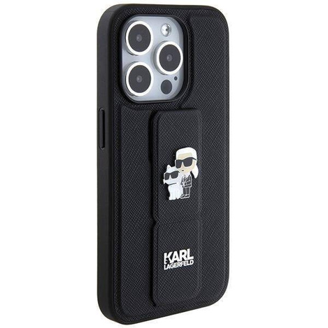 Karl Lagerfeld nakładka do iPhone 13 Pro 6,1" KLHCP13LGSAKCPK HC GRIPSTAND SAFFIANO KC PINS czarna