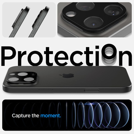 Spigen Optik. TR Camera Protector Kamera aus gehärtetem Glas (2 Stück) iPhone 14 Pro / 14 Pro Max schwarz