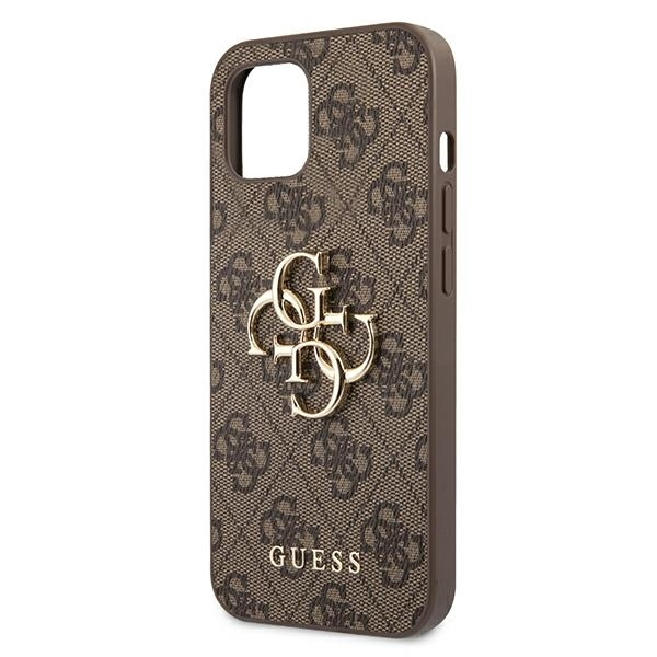 Oryginalne Etui IPHONE 13 6,1" Guess Hardcase 4G Big Metal Logo GUHCP13M4GMGBR brązowe