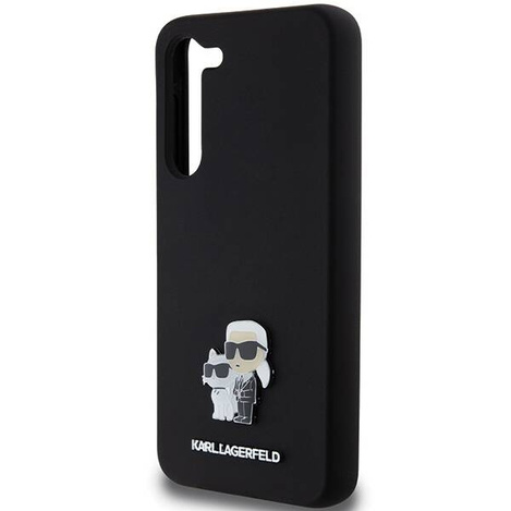 Oryginalne Etui KARL LAGERFELD hardcase Silicone Karl&Choupette Metal Pin KLHCS24MSMHKCNPK do Samsung Galaxy S24 Plus czarny