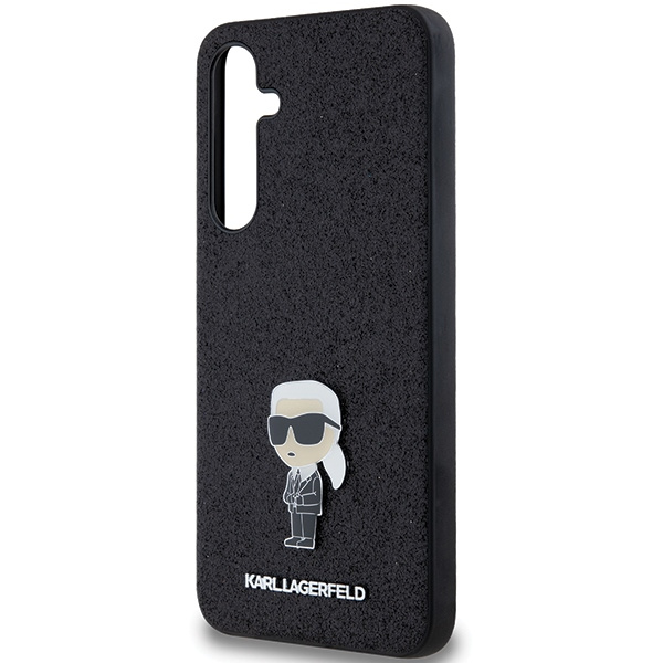 Oryginalne Etui KARL LAGERFELD hardcase Fixed Glitter Ikonik Logo Metal Pin KLHCSA55GKNPSK do Samsung Galaxy A55 czarny