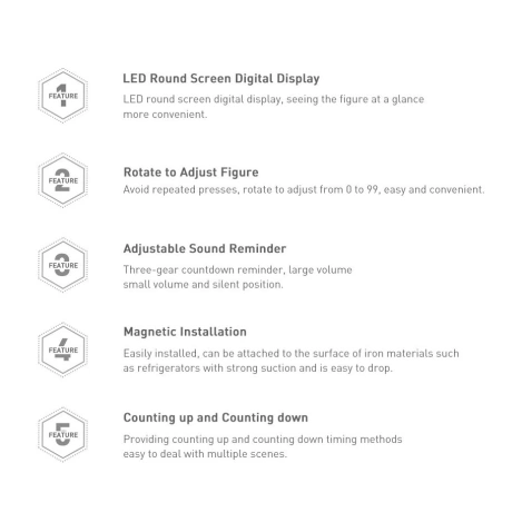 Baseus Heyo obrotowy minutnik czasomierz elektroniczny timer czarny (ACDJS-01)