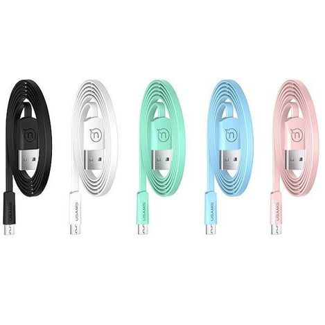 USAMS Kabel płaski U2 microUSB 1,2m niebieski/blue SJ201MIC04 (US-SJ201)