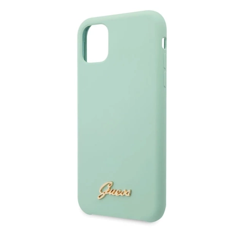 Etui Guess GUHCN65LSLMGGR iPhone 11 Pro Max zielony/green hard case Silicone Vintage Gold Logo
