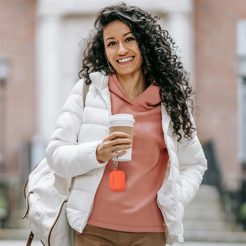 Etui Tech-Protect Silicone Hook na Apple AirPods Pro 1 / 2 - pomarańczowe