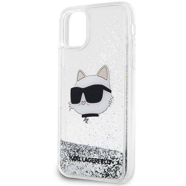 Karl Lagerfeld KLHCN61LNCHCS iPhone 11/ XR Silber/Silber Hardcase Glitter Choupette Head
