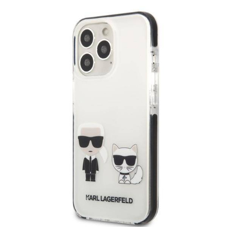 Original Handyhülle IPHONE 13 PRO MAX Karl Lagerfeld Hardcase Karl & Choupette weiß