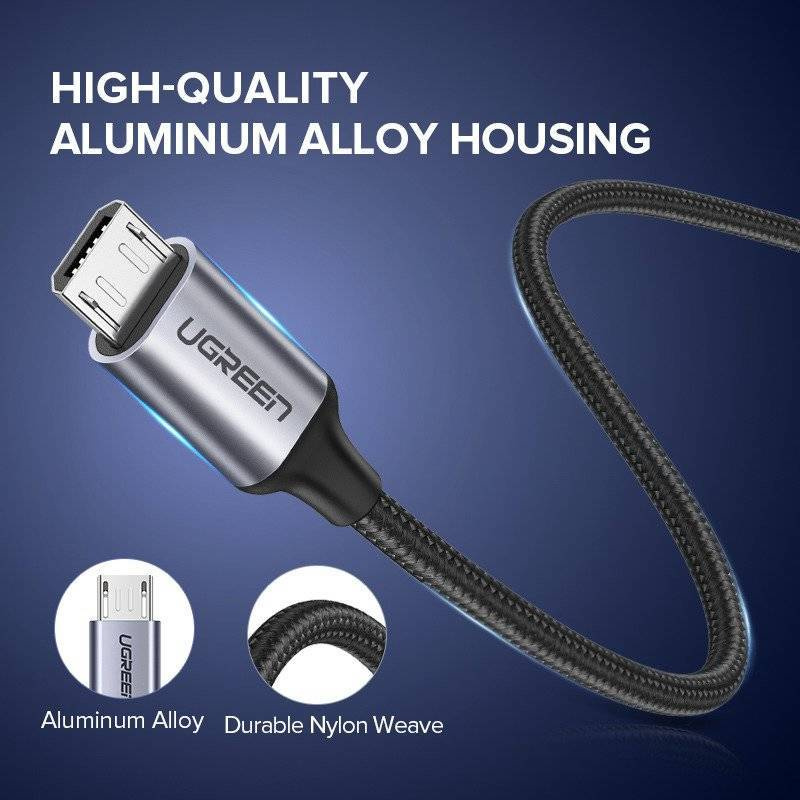UGREEN micro USB Cable QC 3.0 2.4A 2m (White)