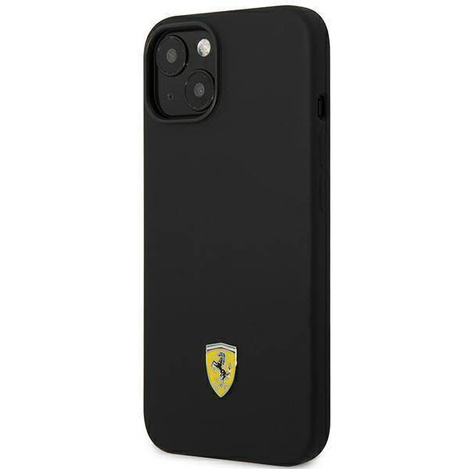Original Handyhülle IPHONE 14 Ferrari Hardcase Silicone Metal Logo schwarz