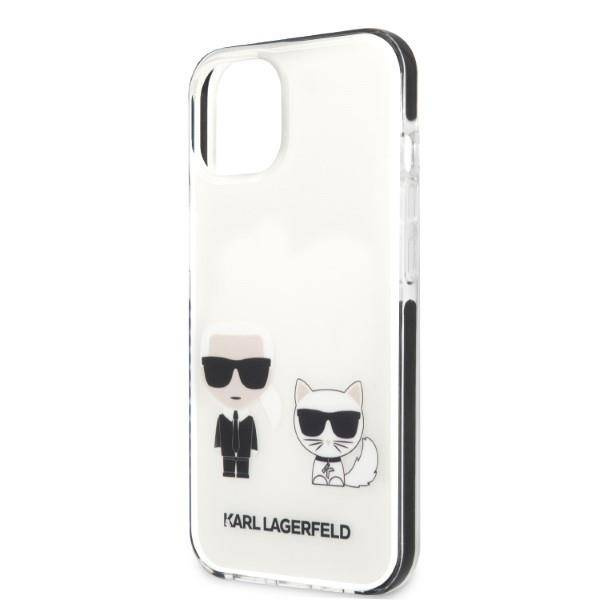 Original Handyhülle IPHONE 13 MINI Karl Lagerfeld Hardcase Karl&Choupette weiß