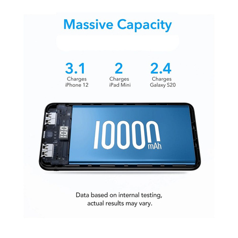 Bateria zewnętrzna (Powerbank) VEGER L10 - 10 000mAh LCD czarny (W1105)