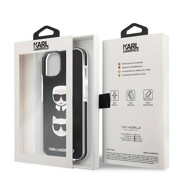 Karl Lagerfeld KLHCP13STPE2TK iPhone 13 mini 5,4&quot; Hardcase schwarz / schwarz Karl &amp; Choupette Head