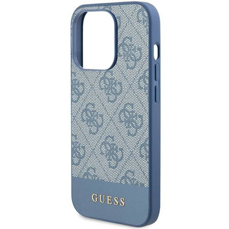 Original Handyhülle APPLE IPHONE 15 PRO Guess Hardcase 4G Stripe Collection (GUHCP15LG4GLBL) blau