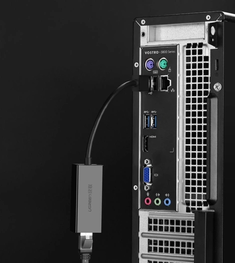 Ugreen externer Netzwerkadapter RJ45 - USB 2.0 100 Mbps Ethernet schwarz (CR110 20254)