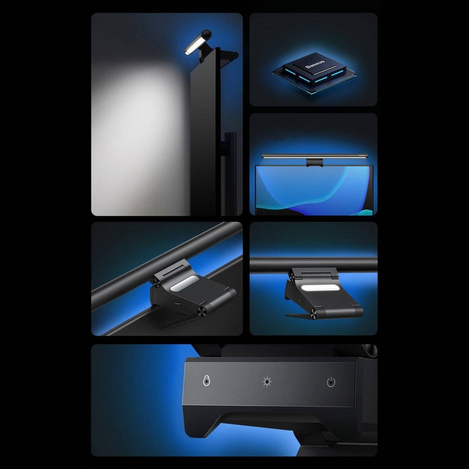 Baseus i-wok2 LED-Lampe für Desktop-Bildschirmbeleuchtung schwarz (DGIW000101)