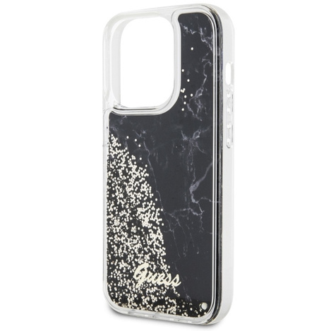 Guess GUHCP14LLCSGSGK iPhone 14 Pro 6,1" schwarz/schwarzes Hardcase Liquid Glitter Marble