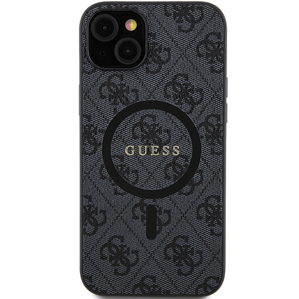 Oryginalne Etui GUESS Hardcase GUHMP15SG4GFRK do iPhone 15 (Kompatybilny z Magsafe / 4G Ring classic logo / czarny)