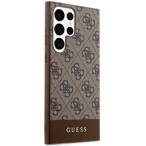 Oryginalne Etui GUESS Hardcase GUHCS24LG4GLBR do SAMSUNG S24 Ultra (4G Bottom Stripe / brązowy)