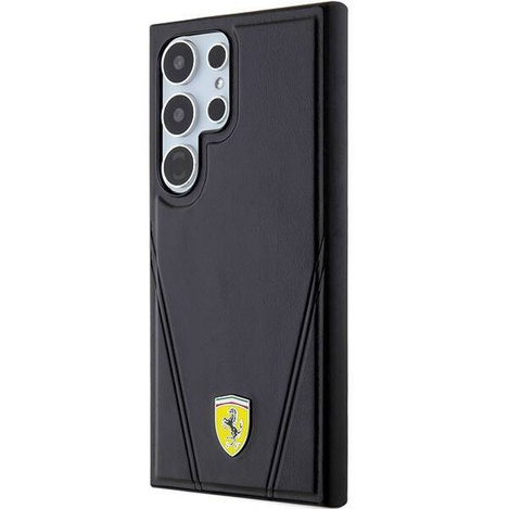 Oryginalne Etui FERRARI hardcase Hot Stamp V Lines MagSafe FEHMS24LP3BAK do Samsung Galaxy  S24 Ultra Czarny