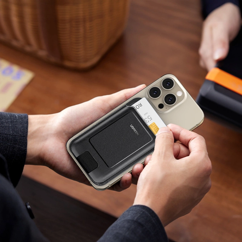 Portfel Ugreen Magnetic Wallet 45165 magnetyczny MagSafe z podstawką - czarny