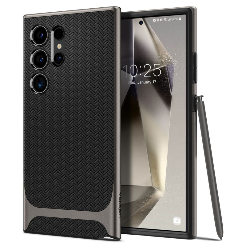 Spigen Neo Hybrid-Hülle für Samsung Galaxy S24 Ultra – Metallic-Grau