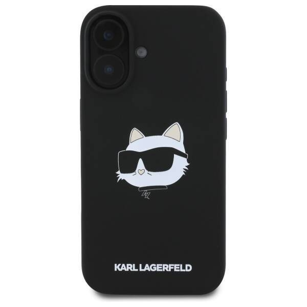 Karl Lagerfeld KLHMP16SSCHPPLK iPhone 16 czarny/black HC MagSafe Sil Choupette Head Print