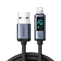 Lightning Kabel - USB A 2,4 A 1,2 m mit LED-Anzeige Joyroom S-AL012A16 - Schwarz