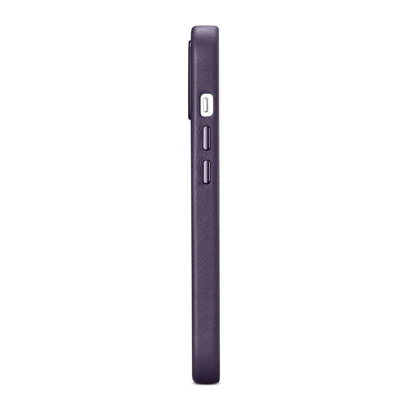 iCarer Case Leather genuine leather case for iPhone 14 Plus dunkelviolett () (MagSafe compatible)
