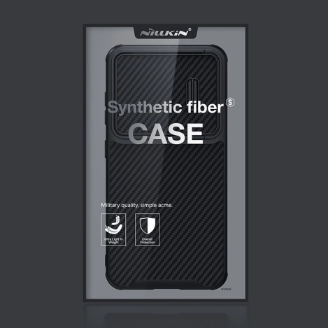 Nillkin Synthetic Fiber S Case für Samsung Galaxy S23+, Kameraabdeckung, schwarz