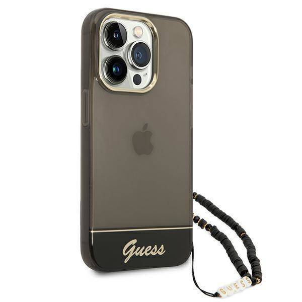 Guess GUHCP14LHGCOHK iPhone 14 Pro 6.1 "schwarz / schwarzes Hardcase Translucent Pearl Strap