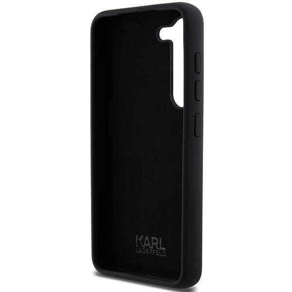 Oryginalne Etui KARL LAGERFELD hardcase Silicone Ikonik Metal Pin KLHCS24MSMHKNPK do Samsung Galaxy S24 Plus czarny