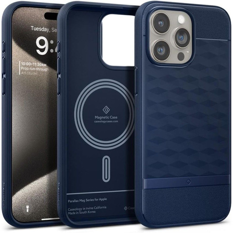 Case APPLE IPHONE 15 PRO MAX Caselogy Parallax Mag MagSafe navy blue