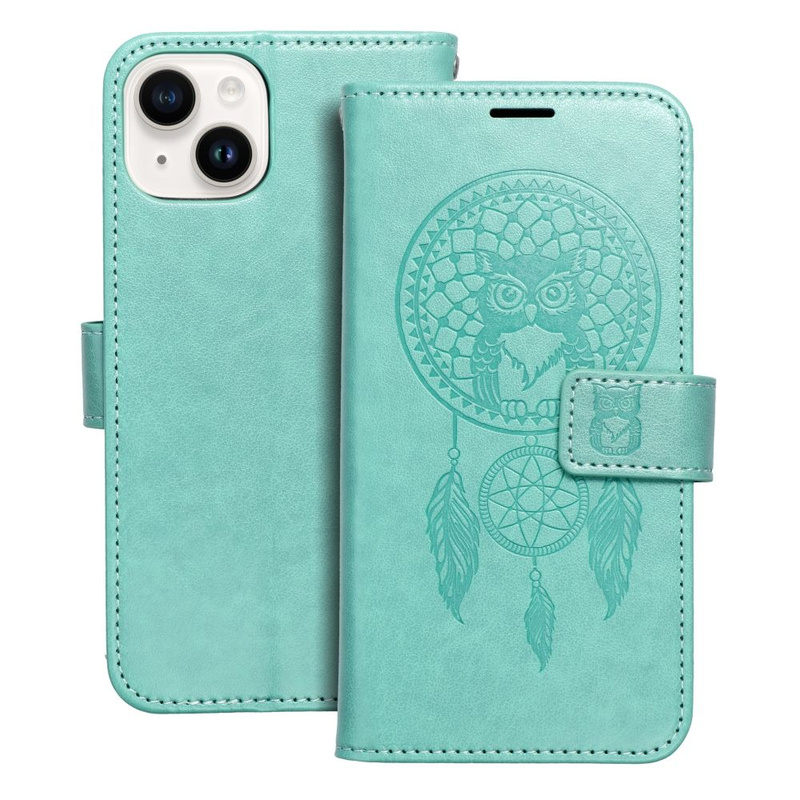 Kabura MEZZO Book do IPHONE 14 łapacz snów zielony