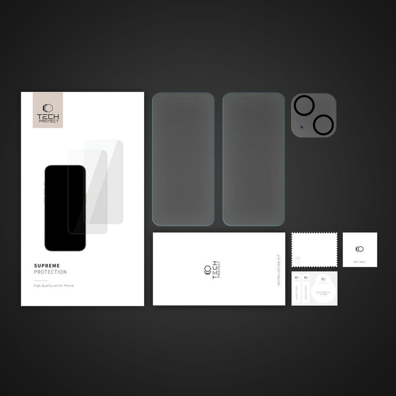 Tempered Glass APPLE IPHONE 15 Tech-Protect Supreme Set Clear