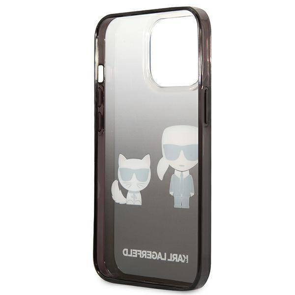 Karl Lagerfeld KLHCP13LTGKCK iPhone 13 Pro / 13 6,1&quot; Hardcase schwarz / schwarz Gradient Ikonik Karl &amp; Choupette