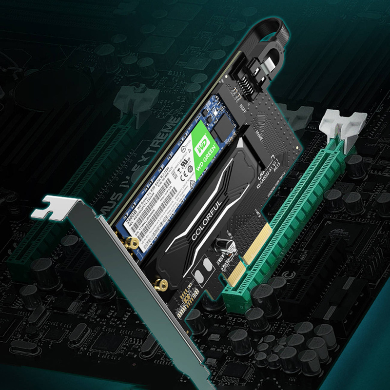 Ugreen expansion card adapter PCIe 3.0 x4 to SSD M.2 M-Key / M.2 B-Key black (CM302)