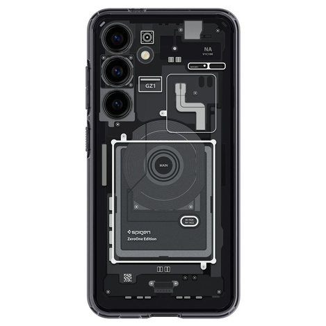 Spigen Ultra Hybrid-Hülle für Samsung Galaxy S24 – Dunkelgrau (Zero One-Muster)