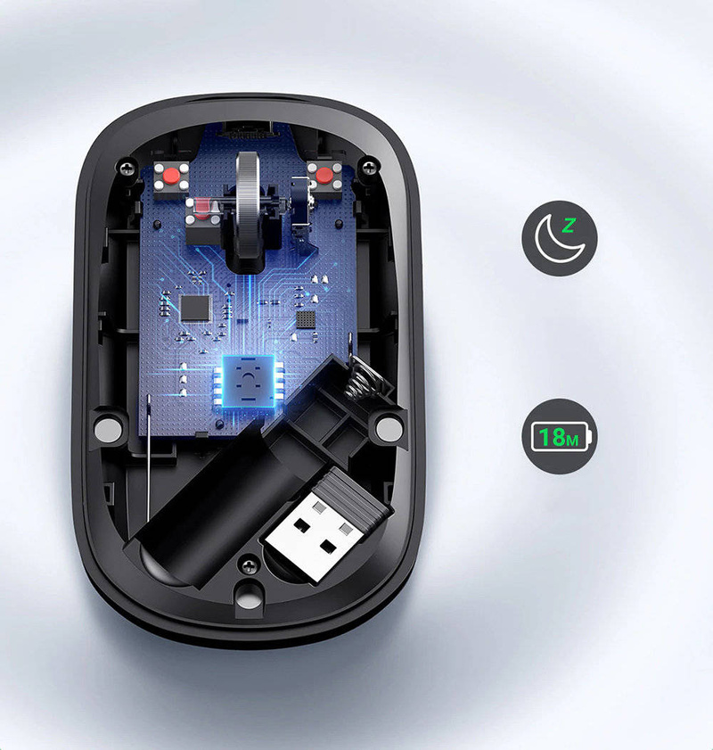 Ugreen handliche drahtlose USB-Maus grau (mu001)